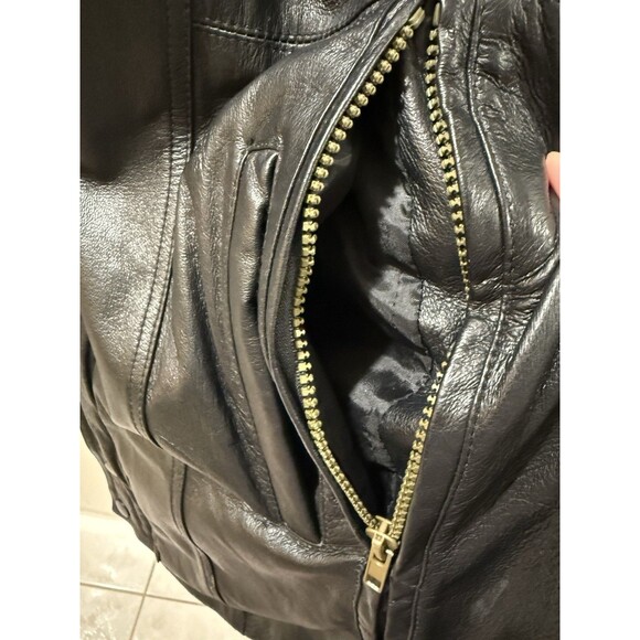 MEN'S SERGE PLATINI Short Trench Leather Coat Size Medium Vtg W Belt - Picture 6 of 13